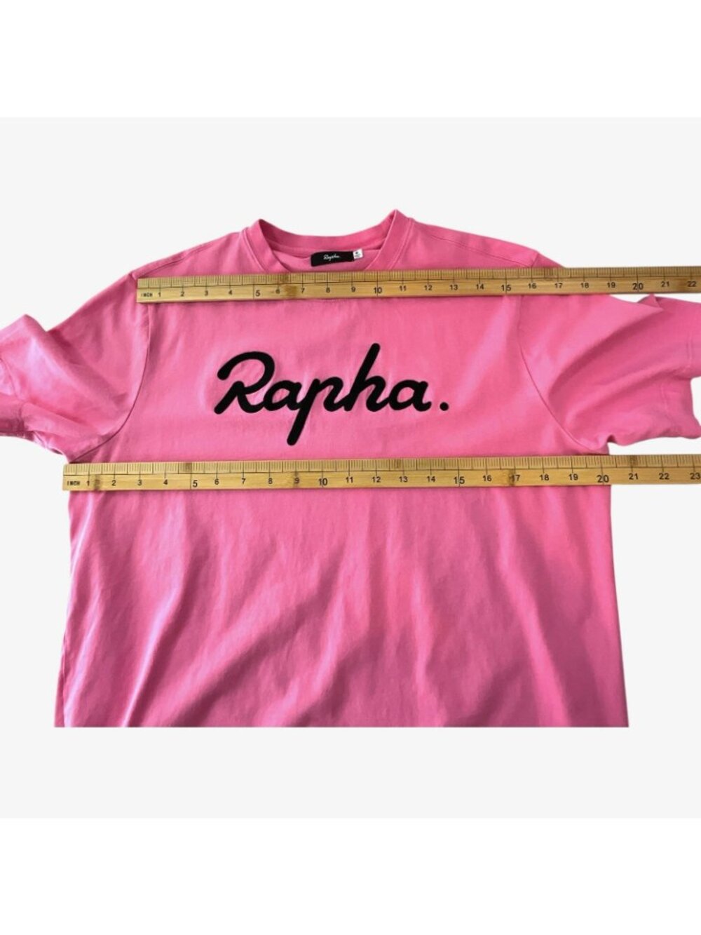 Rapha Logo T Shirt Womens Medium Pink Graphic Cycling Cotton Crew Neck Top - Picture 9 of 13